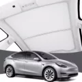 gray tesla model y juniper graphene infused fabric amp upf 50 amp no-sag 11 fit heat insulation sunroof cover tesla model y accessories 2025 2026 black 2pcs 2026 upgrade sunshade roof