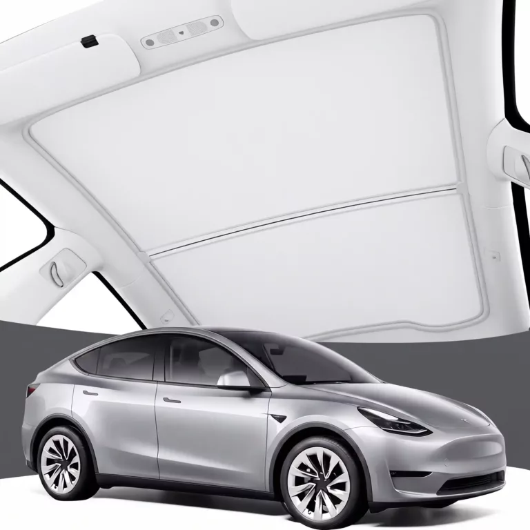 gray tesla model y juniper graphene infused fabric amp upf 50 amp no-sag 11 fit heat insulation sunroof cover tesla model y accessories 2025 2026 black 2pcs 2026 upgrade sunshade roof
