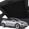 black tesla model y juniper graphene infused fabric amp upf 50 amp no-sag 11 fit heat insulation sunroof cover tesla model y accessories 2025 2026 black 2pcs 2026 upgrade sunshade roof