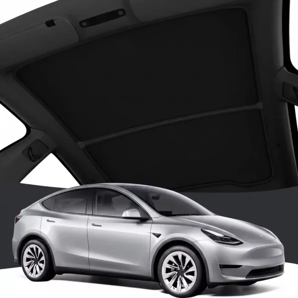 black tesla model y juniper graphene infused fabric amp upf 50 amp no-sag 11 fit heat insulation sunroof cover tesla model y accessories 2025 2026 black 2pcs 2026 upgrade sunshade roof