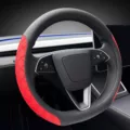 Nappa leather ultra-thin steering wheel cover tesla model 3y steering wheel cover non-slip design interior modification car accessories black
