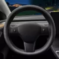 Nappa leather ultra-thin steering wheel cover tesla model 3y steering wheel cover non-slip design interior modification car accessories black