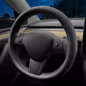 Nappa leather ultra-thin steering wheel cover tesla model 3y steering wheel cover non-slip design interior modification car accessories black