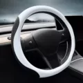 Nappa leather ultra-thin steering wheel cover tesla model 3y steering wheel cover non-slip design interior modification car accessories black