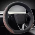 Nappa leather ultra-thin steering wheel cover tesla model 3y steering wheel cover non-slip design interior modification car accessories black