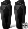 Car trash can lid 2-pack leakproof car garbage bin 30 trash bags interior organizer black