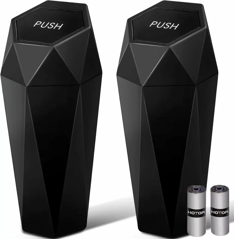 Car trash can lid 2-pack leakproof car garbage bin 30 trash bags interior organizer black