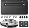 Tesla Model 3 & Model Y Rear License Plate Bracket | Back Trunk Car Tag Bracket Frame With Screws Caps | Rear Number Plate Mounting Kit (2017–2024)