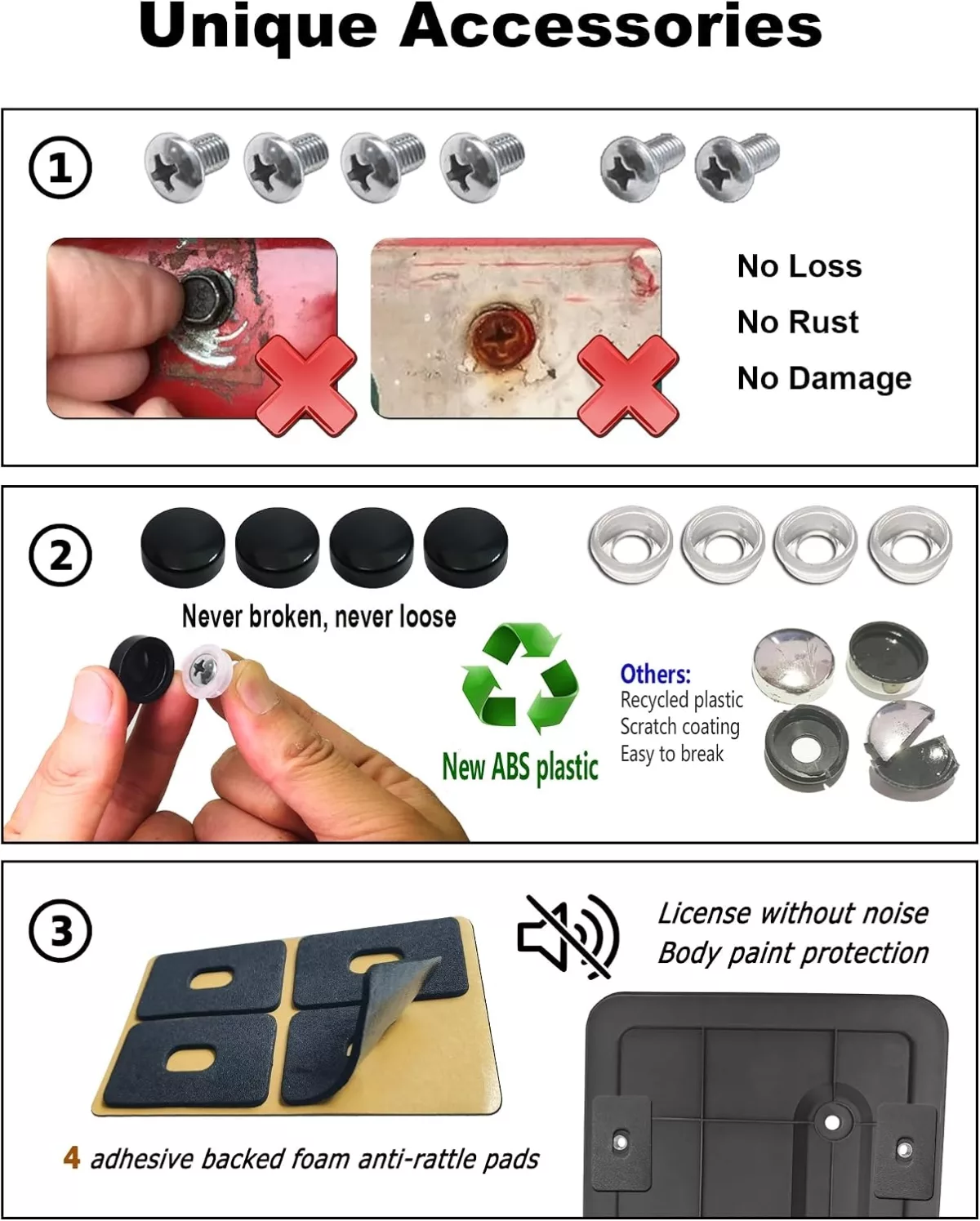 Tesla Model 3 & Model Y Rear License Plate Bracket | Back Trunk Car Tag Bracket Frame With Screws Caps | Rear Number Plate Mounting Kit (2017–2024) - Image 6