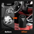 Car trash can lid 2-pack leakproof car garbage bin 30 trash bags interior organizer black