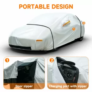 Tesla model y waterproof outdoor car cover 300d heavy-duty all-weather charging port access