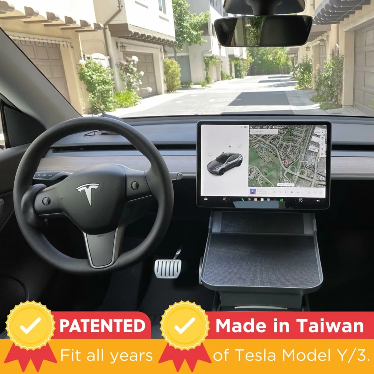 Tesla model y 038 model 3 center console tray organizer anti-slip food 038 storage tray 20202026