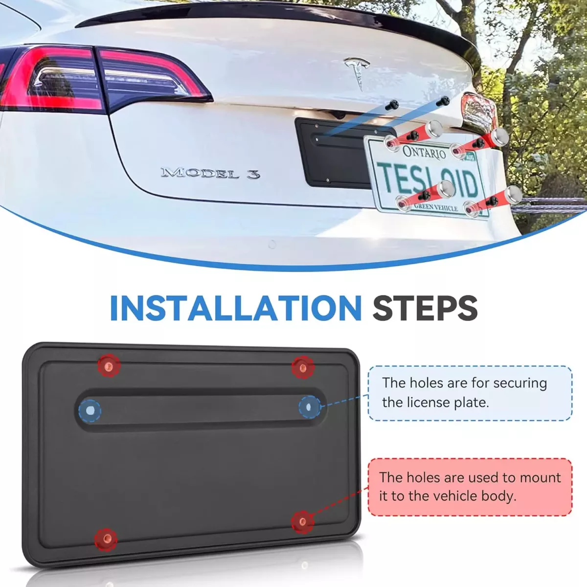 Tesla Model Y Juniper Front License Plate Bracket (2026) | Lockable No Drill License Plate Mount Kit with Anti-Theft Features - Image 10