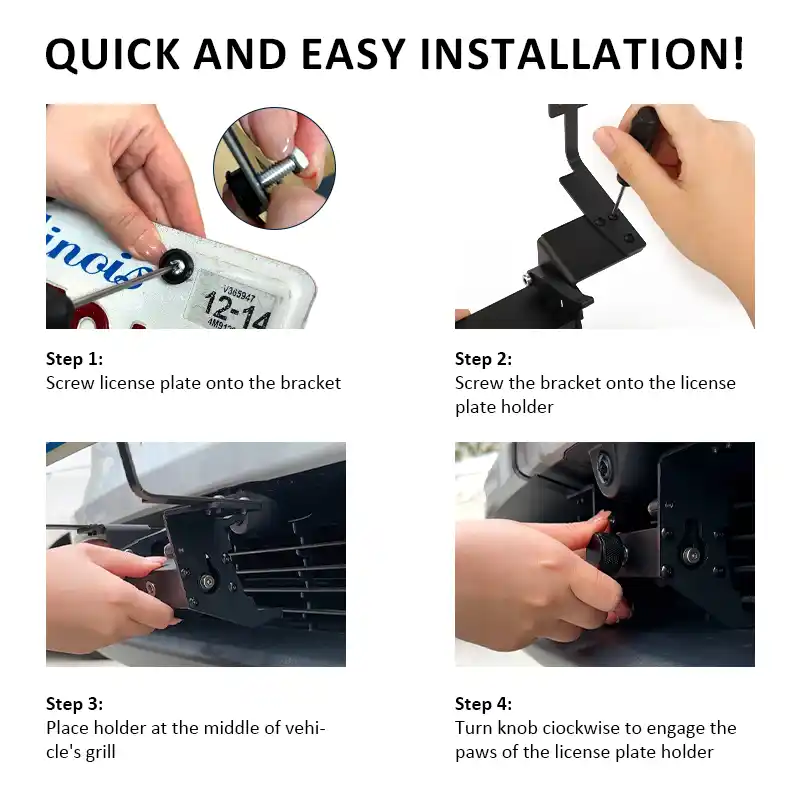 Tesla Model Y Juniper Front License Plate Bracket (2026) | Lockable No Drill License Plate Mount Kit with Anti-Theft Features 4 Quick and Easy Installation of Tesla model y juniper front license plate bracket 2026